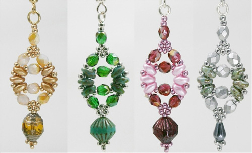 Circe Earrings, SuperDuo and crystal design by Deb Roberti